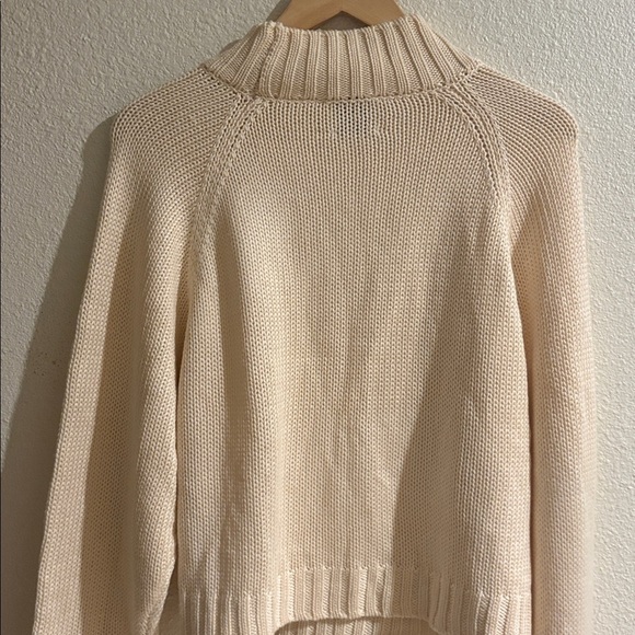 Elie Tahari Ivory Wool Blend Cable Knit Sweater Relaxed Fit Dolman Long Sleeve - Picture 4 of 4